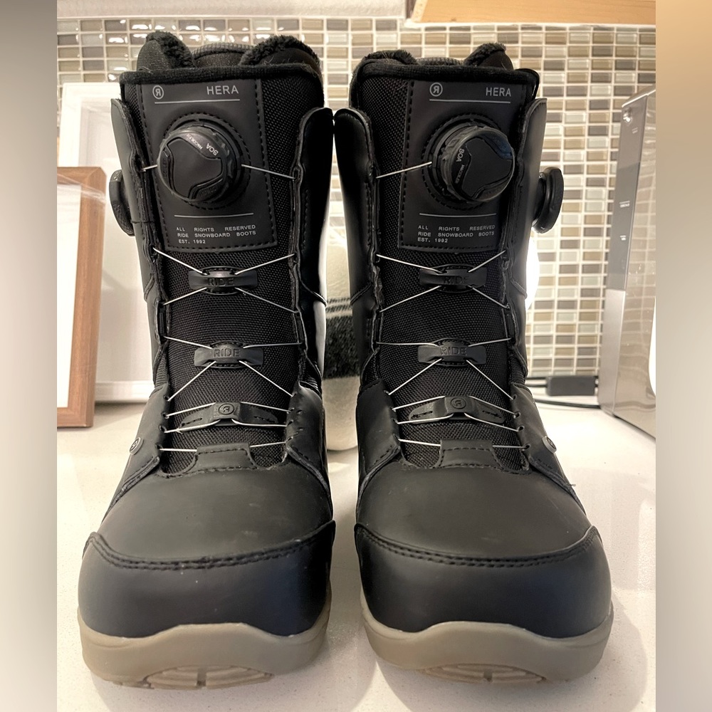 Burton Hera Black Snowboard Boots with Gray Soles